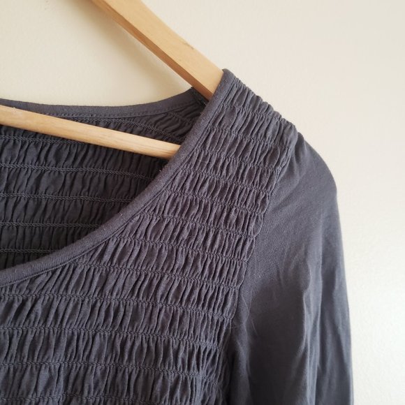 American Eagle Outfitters Smocked Long Sleeve Top - Picture 3 of 4